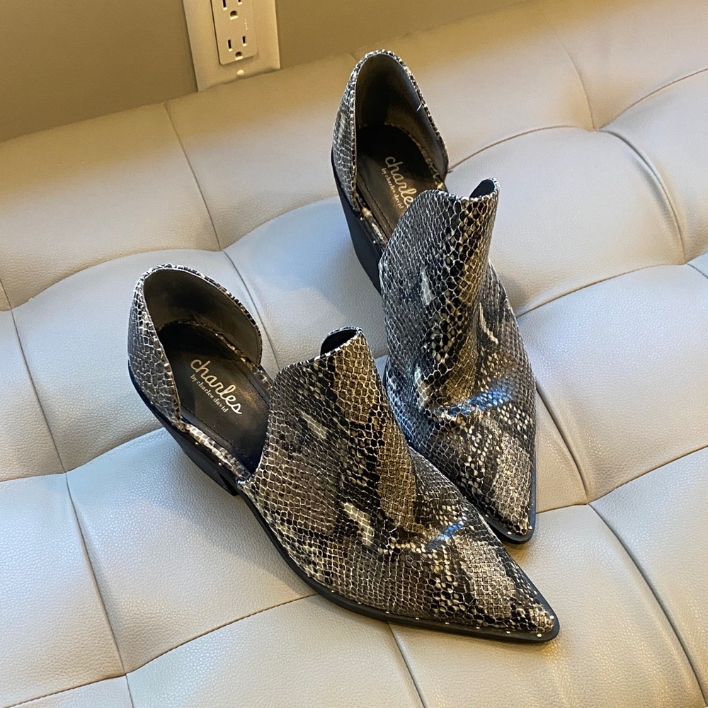 Charles By Charles David Snake Print Mules